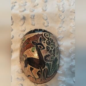 Handcrafted Deer Art Piece - Multicolor vintage